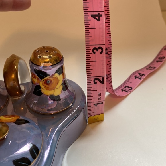 Vintage Lustreware Japanese 5 piece Condiment Set - Picture 4 of 13